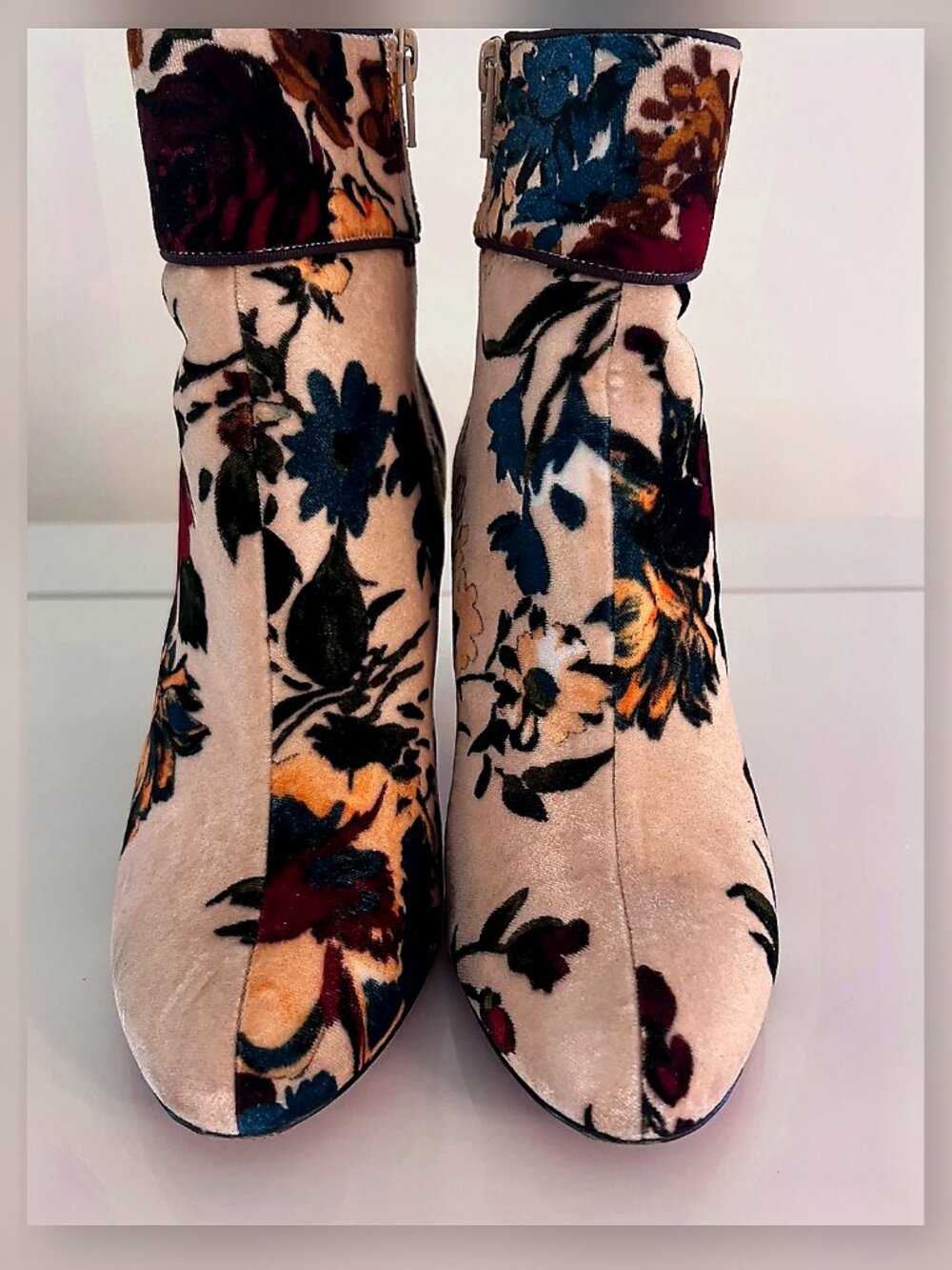 Louboutin Flower Pattern Ankle Boots